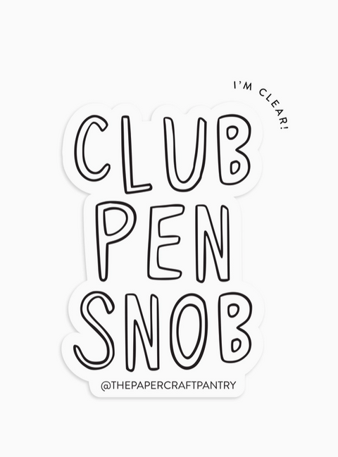 The Paper + Craft Pantry Club Pen Snob Clear Vinyl Sticker - Art Noise The Paper + Craft Pantry Club Pen Snob Clear Vinyl Sticker The Paper + Craft Pantry Stickers art-noise.myshopify.com the-paper-craft-pantry-club-pen-snob-clear-vinyl-sticker