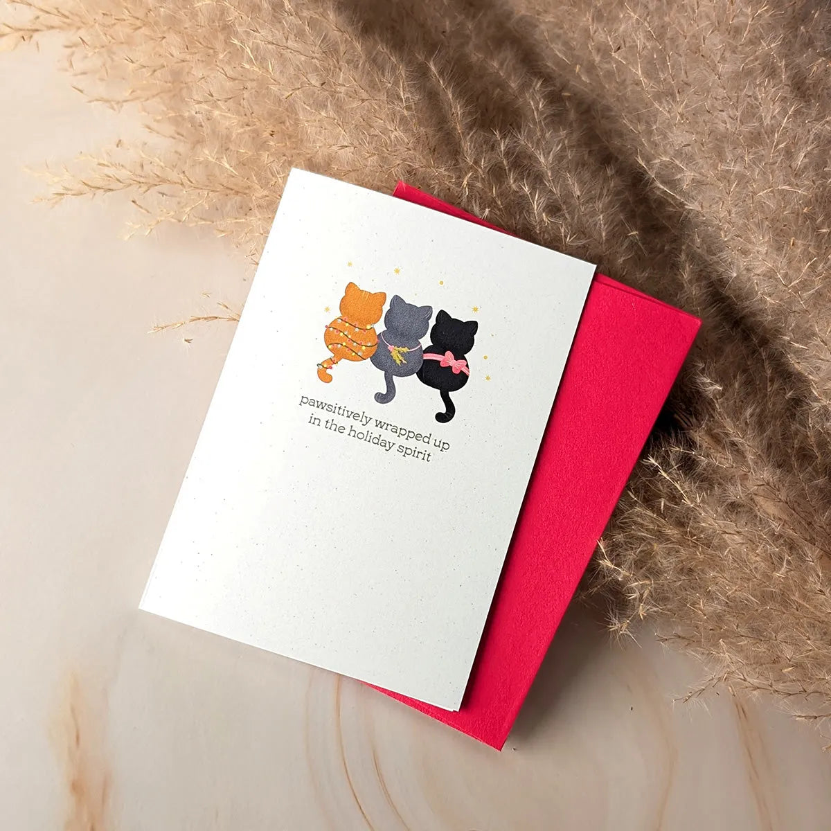  Pawsitively in the Holiday Spirit Mini Cat Card Cheeky Peach Designs Cards art-noise.myshopify.com pawsitively-in-the-holiday-spirit-mini-cat-card