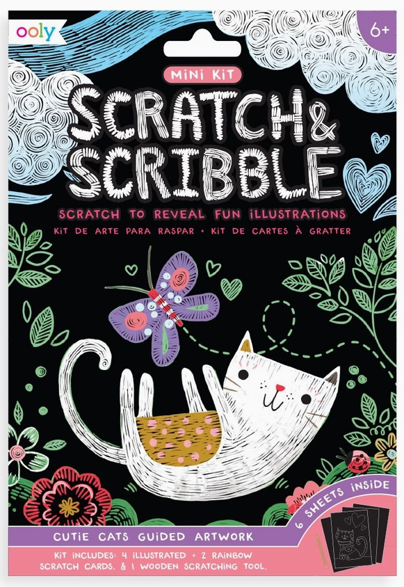 OOLY Mini Scratch & Scribble Art Kit: Cutie Cats