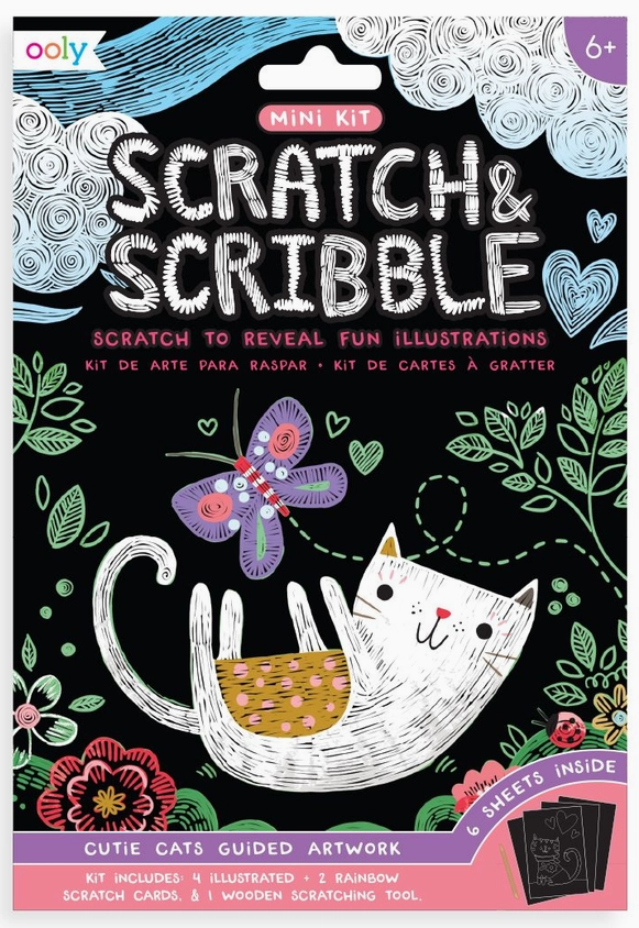 OOLY Mini Scratch & Scribble Art Kit: Cutie Cats - Art Noise