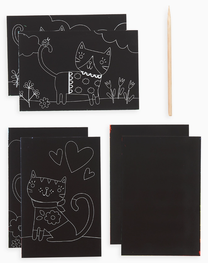 OOLY Mini Scratch & Scribble Art Kit: Cutie Cats - Art Noise