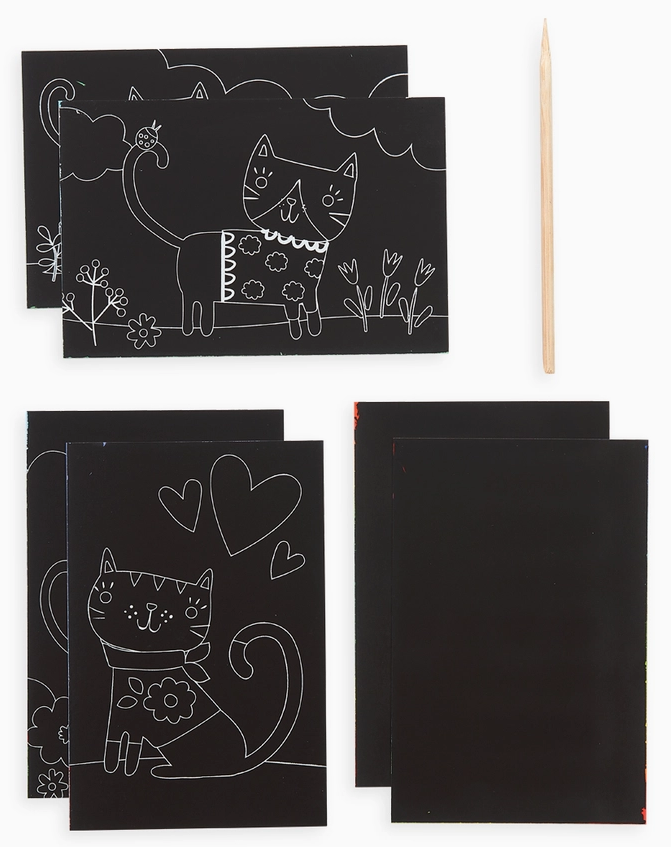 OOLY Mini Scratch & Scribble Art Kit: Cutie Cats