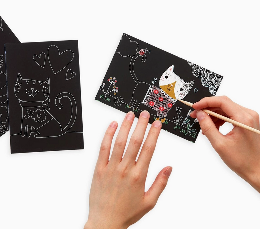 OOLY Mini Scratch & Scribble Art Kit: Cutie Cats - Art Noise