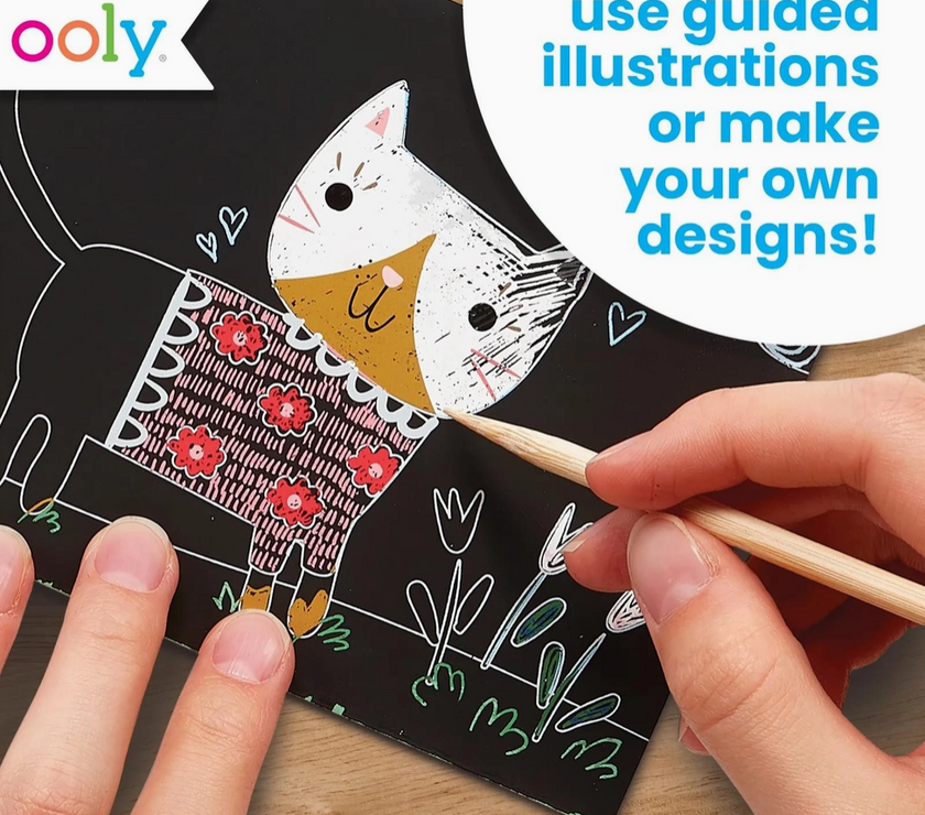 OOLY Mini Scratch & Scribble Art Kit: Cutie Cats - Art Noise
