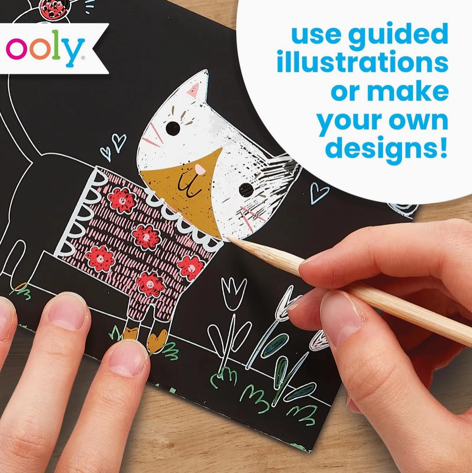 OOLY Mini Scratch &amp; Scribble Art Kit: Cutie Cats