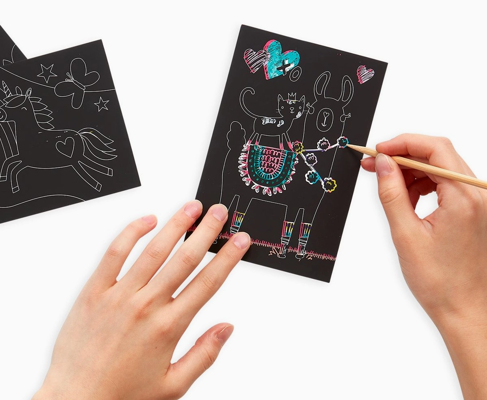 OOLY Mini Scratch & Scribble Art Kit: Funtastic Friends