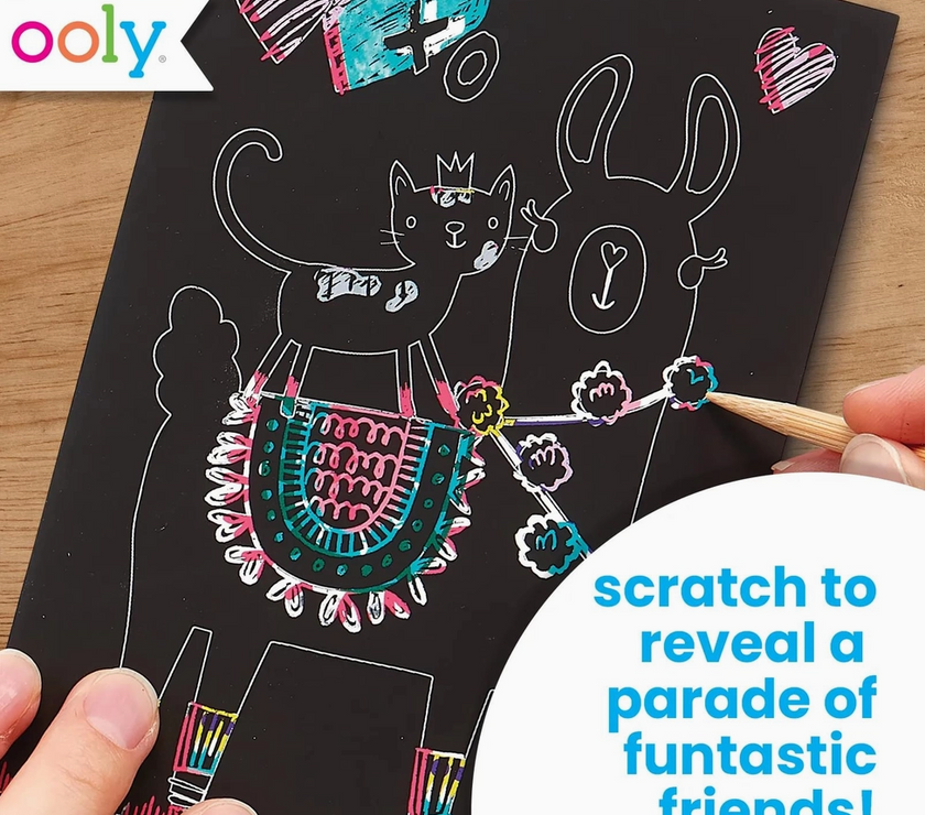 OOLY Mini Scratch & Scribble Art Kit: Funtastic Friends - Art Noise