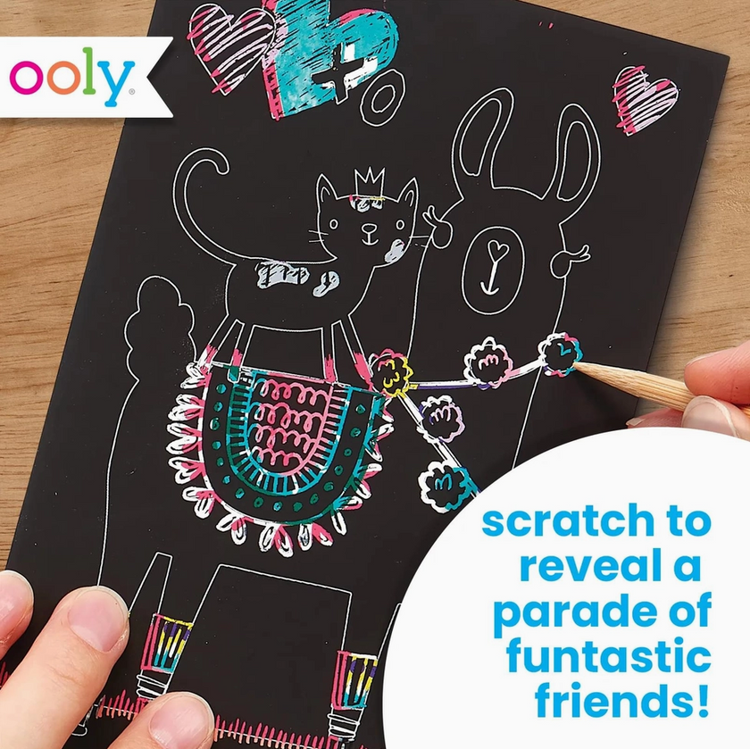 OOLY Mini Scratch & Scribble Art Kit: Funtastic Friends - Art Noise