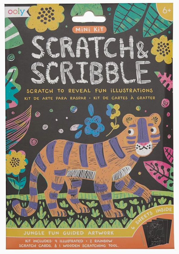 OOLY Mini Scratch & Scribble Art Kit: Jungle Fun