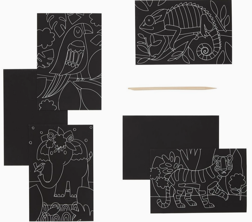 OOLY Mini Scratch & Scribble Art Kit: Jungle Fun - Art Noise