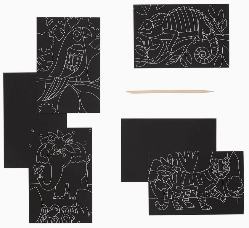 OOLY Mini Scratch & Scribble Art Kit: Jungle Fun - Art Noise