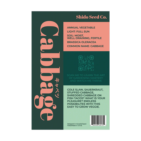 Shido Seeds Cabbage Seeds Packet