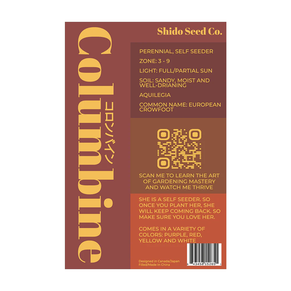 Shido Seeds Columbine Flower Seeds Packet