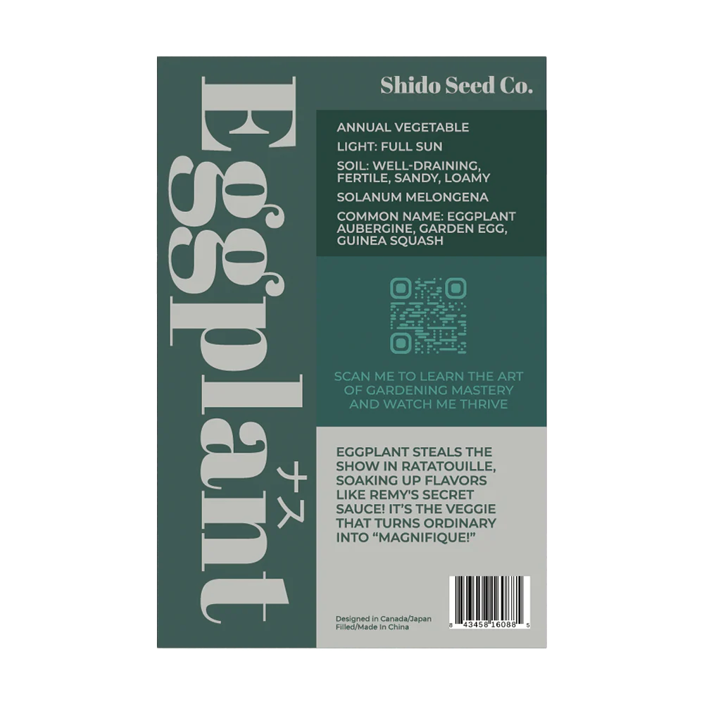 Shido Seeds Eggplant Vegetable Seeds Packet