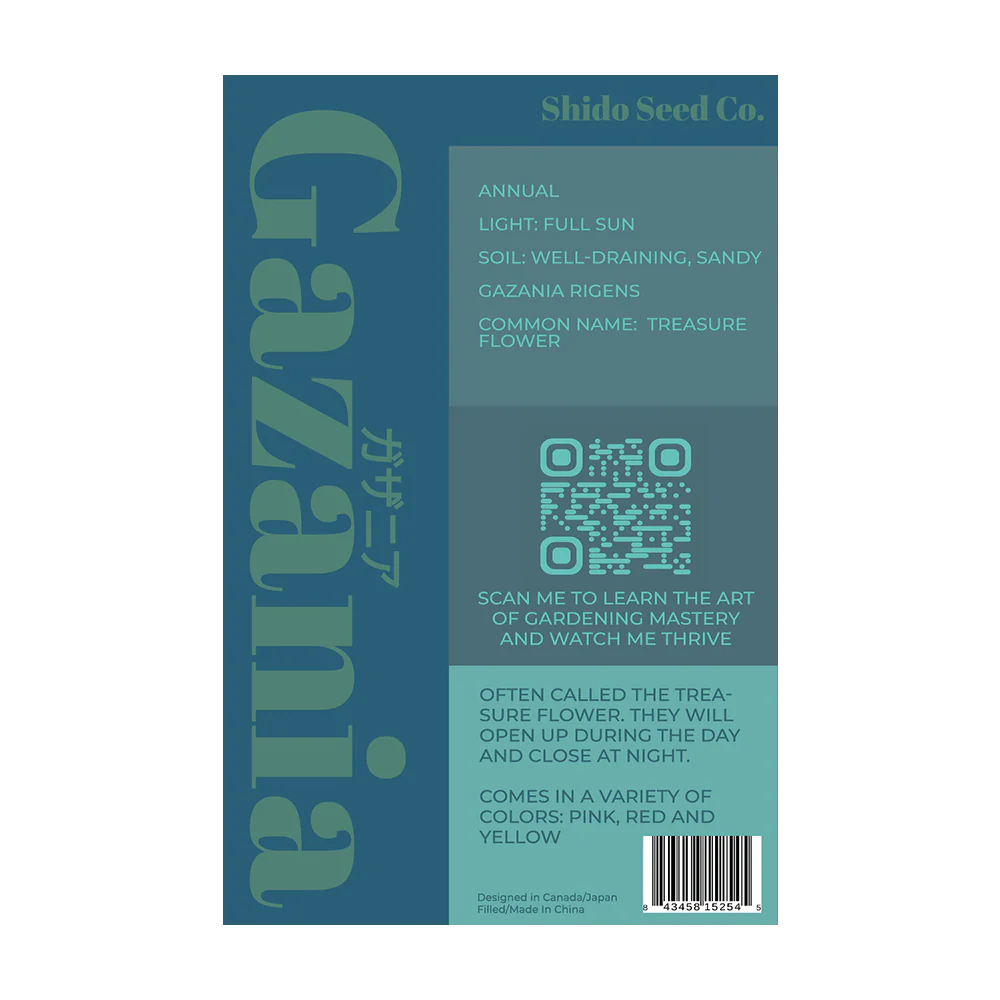 Shido Seeds Gazania Flower Seeds Packet