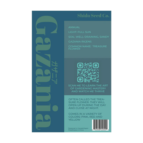 Shido Seeds Gazania Flower Seeds Packet