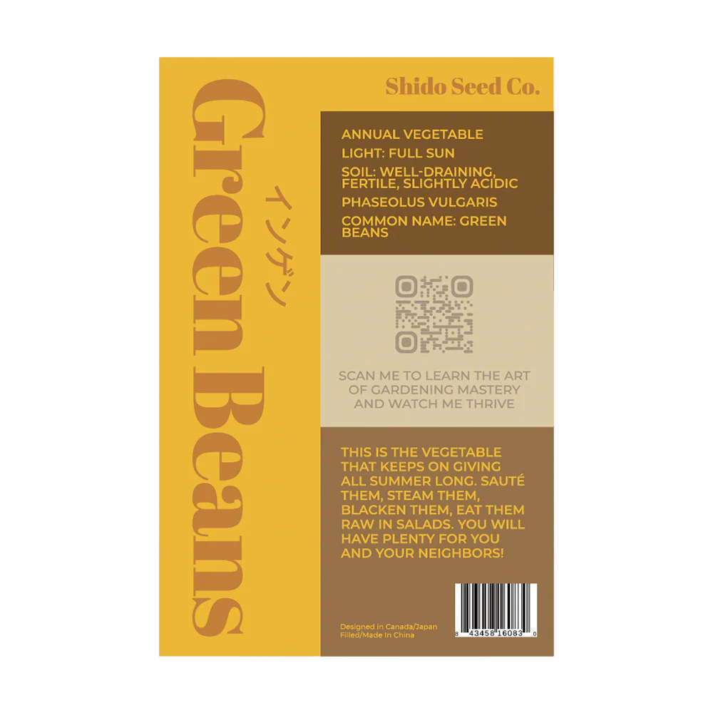 Shido Seeds Green Beans Vegetable Seeds Packet