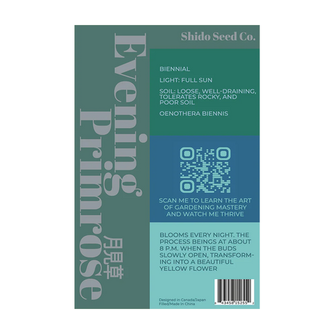 Shido Seeds Evening Primrose Flower Seed Packet