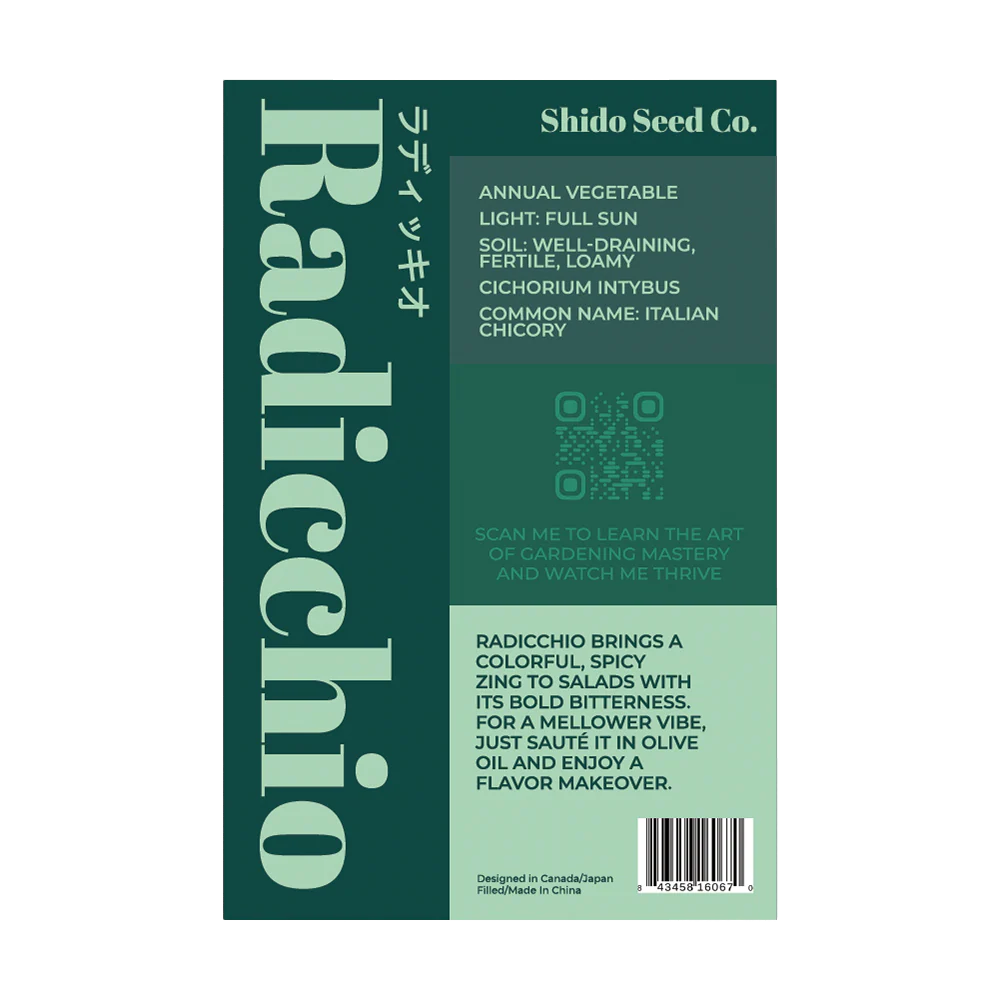 Shido Seeds Radicchio Vegetable Seeds Packet
