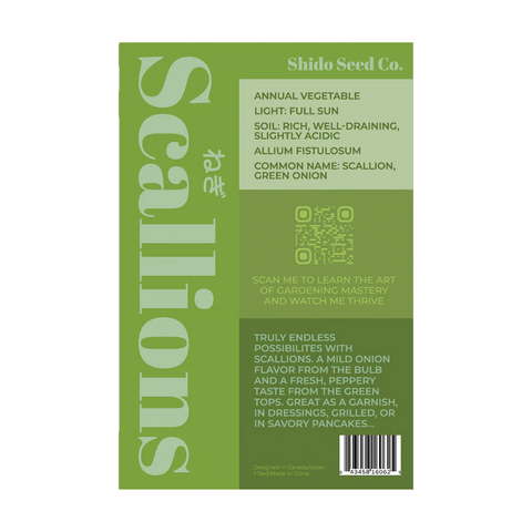 Shido Seeds Scallions Vegetable Seeds Packet