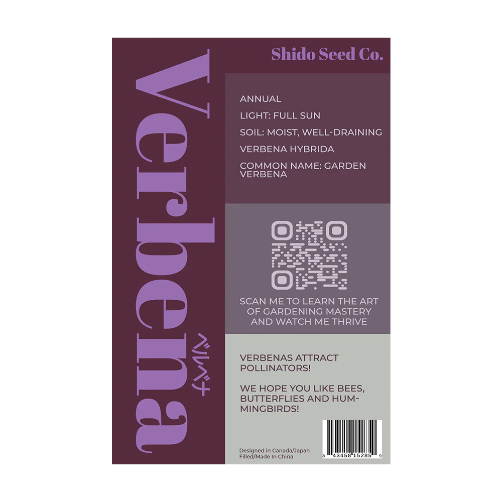 Shido Seeds Verbena Flower Seed Packet