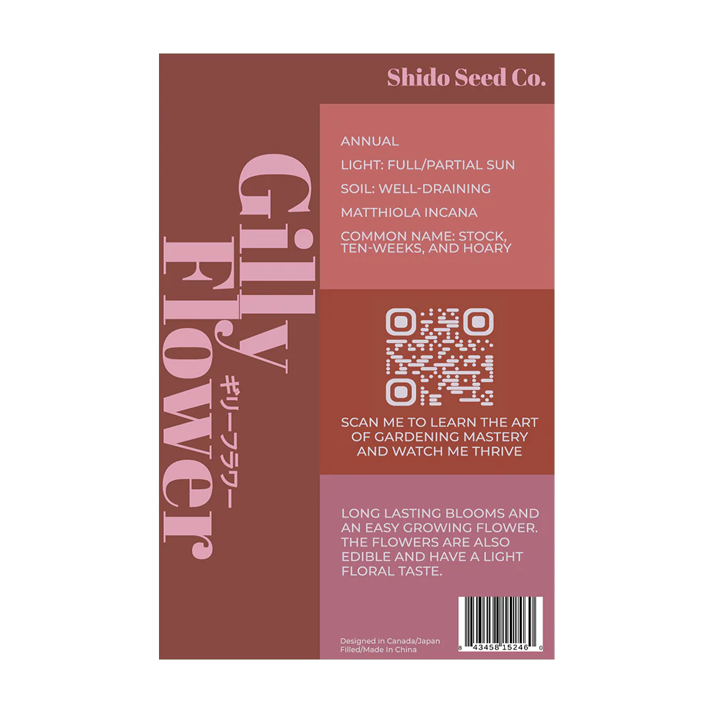 Shido Seeds Gilly Flower Seeds Packet