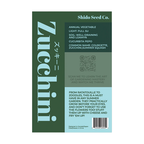 Shido Seeds Zucchini Vegetable Plant Seeds Packet