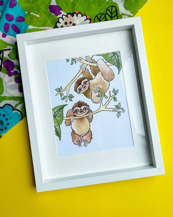 Found & Lost Art Sloths 8x10 Print - Art Noise