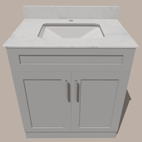 30-Inch Shaker Bathroom Vanity — White or Gray | Plywood Cabinet, Solid-Wood Doors, Soft-Close 3-Way Clip-On Hinges, Natural Wood Interior