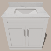 30-Inch Shaker Bathroom Vanity — White or Gray | Plywood Cabinet, Solid-Wood Doors, Soft-Close 3-Way Clip-On Hinges, Natural Wood Interior