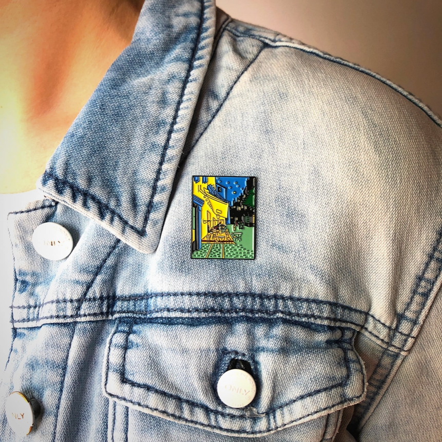 Today is Art Day Café Terrace - Van Gogh - Pin - Art Noise