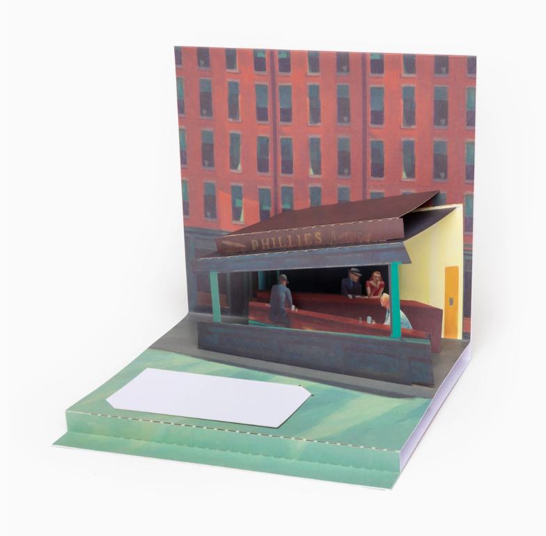 Today is Art Day Nighthawks - Hopper - Pop-up Card