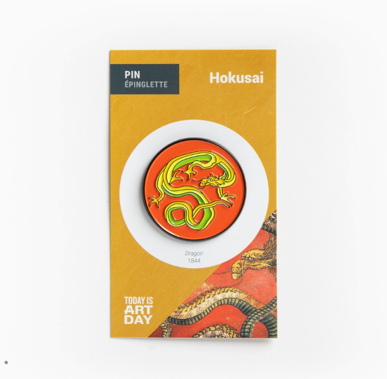 Today is Art Day Pin - Dragon - Hokusai