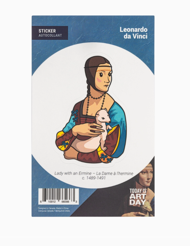 Today is Art Day Sticker - Lady with an Ermine - Da Vinci - Art Noise