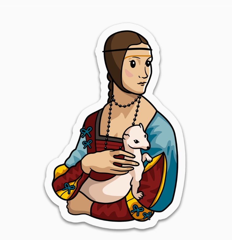 Today is Art Day Sticker - Lady with an Ermine - Da Vinci - Art Noise