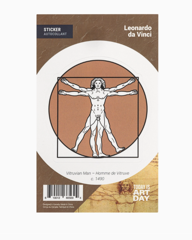 Today is Art Day Sticker - Vitruvian Man - Da Vinci - Art Noise