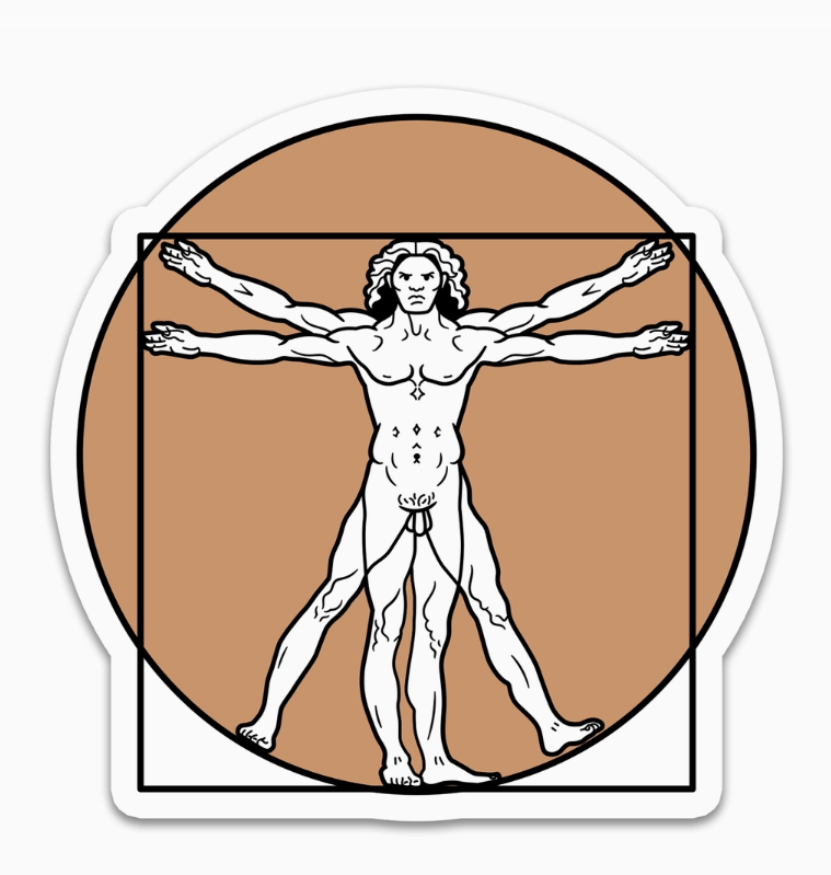 Today is Art Day Sticker - Vitruvian Man - Da Vinci