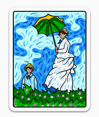 Today is Art Day Sticker - Woman with a Parasol - Monet - Art Noise