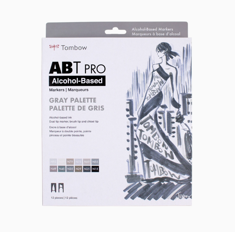 Tombow ABT PRO Alcohol Markers: Greyscale 12pk