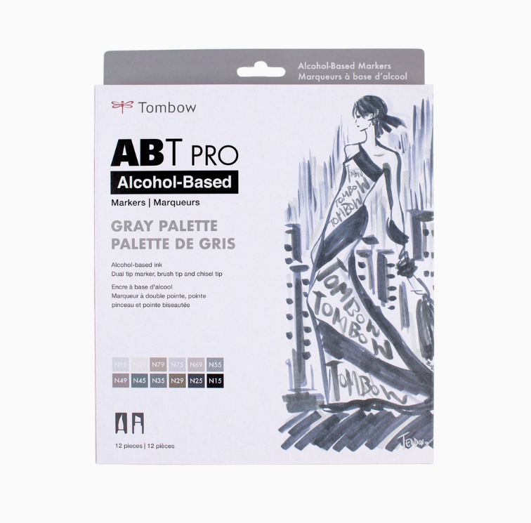 Tombow ABT PRO Alcohol Markers: Greyscale 12pk - Art Noise Tombow ABT PRO Alcohol Markers: Greyscale 12pk Tombow Markers art-noise.myshopify.com tombow-abt-pro-alcohol-markers-greyscale-12pk