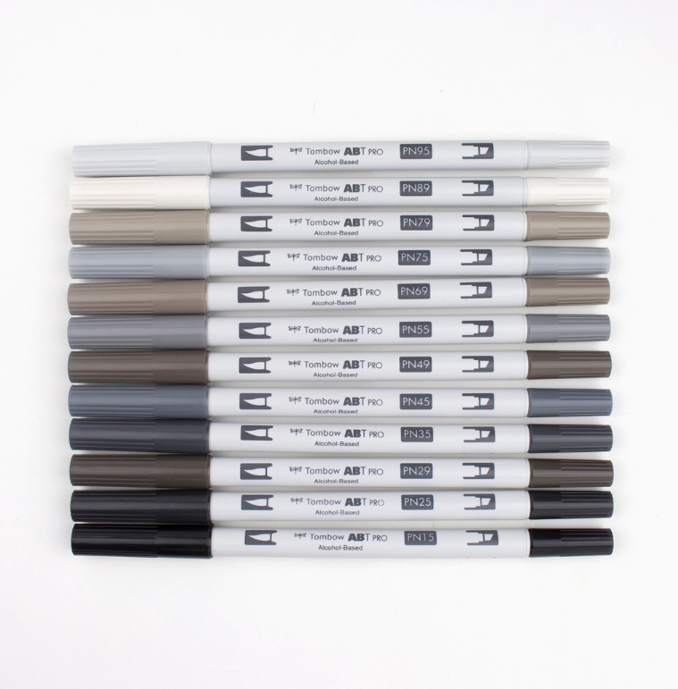 Tombow ABT PRO Alcohol Markers: Greyscale 12pk - Art Noise Tombow ABT PRO Alcohol Markers: Greyscale 12pk Tombow Markers art-noise.myshopify.com tombow-abt-pro-alcohol-markers-greyscale-12pk