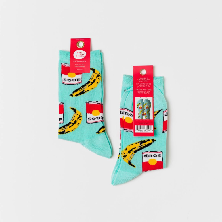 Yellow Owl Workshop Women's - Pop Art Crew Socks - Art Noise