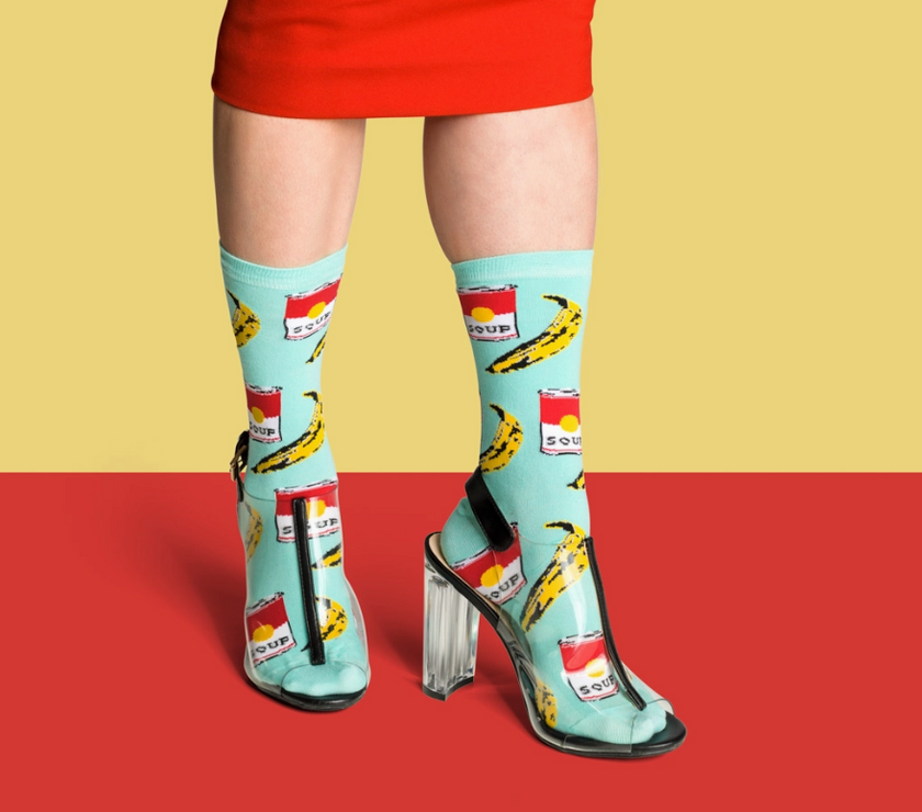 Yellow Owl Workshop Women's - Pop Art Crew Socks - Art Noise