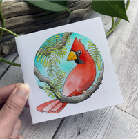 Found & Lost Art Art Notecard Pack St of 4 - Cardinal - Art Noise