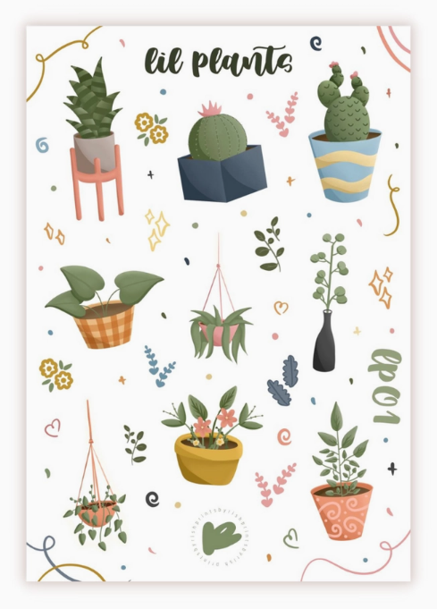 printsbyrish LIL PLANTS Sticker Sheet - Art Noise