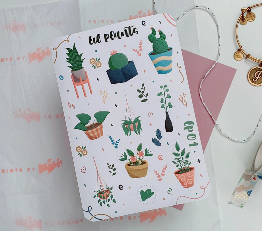 printsbyrish LIL PLANTS Sticker Sheet - Art Noise