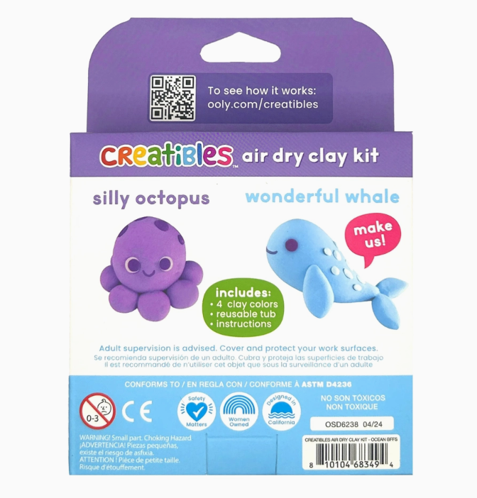 OOLY Creatibles D.I.Y. Air-Dry Clay Kit: Ocean Bffs - Art Noise