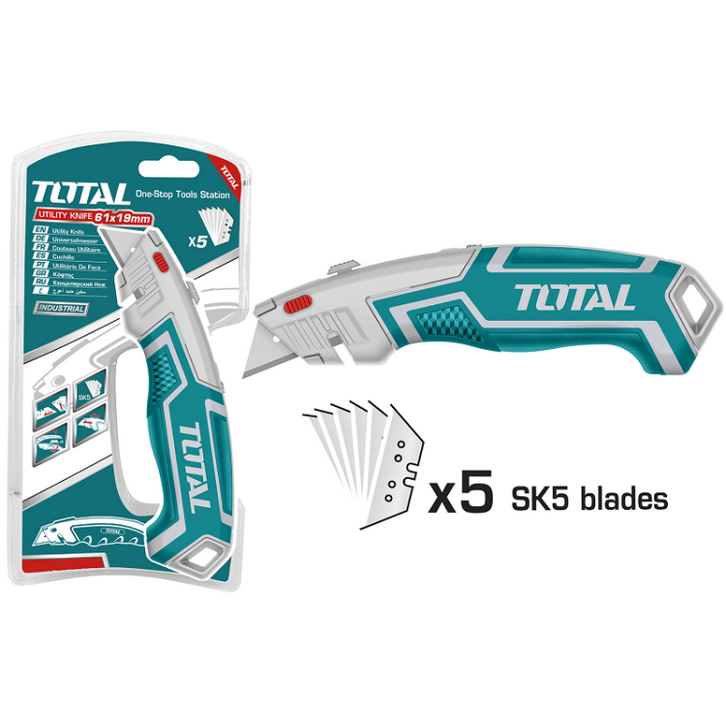 Total Tools - Retractable Utility knife(5 Extra Blades)