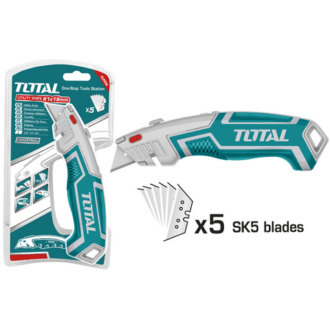 Total Tools - Retractable Utility knife(5 Extra Blades)