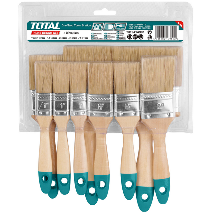 Total Tools - 9pcs Paint Brush Set